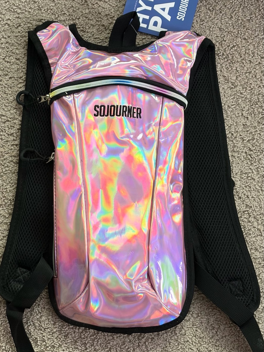 Sojourner Rave 2 Liter Hydration Pack Backpack in Holographic Pink